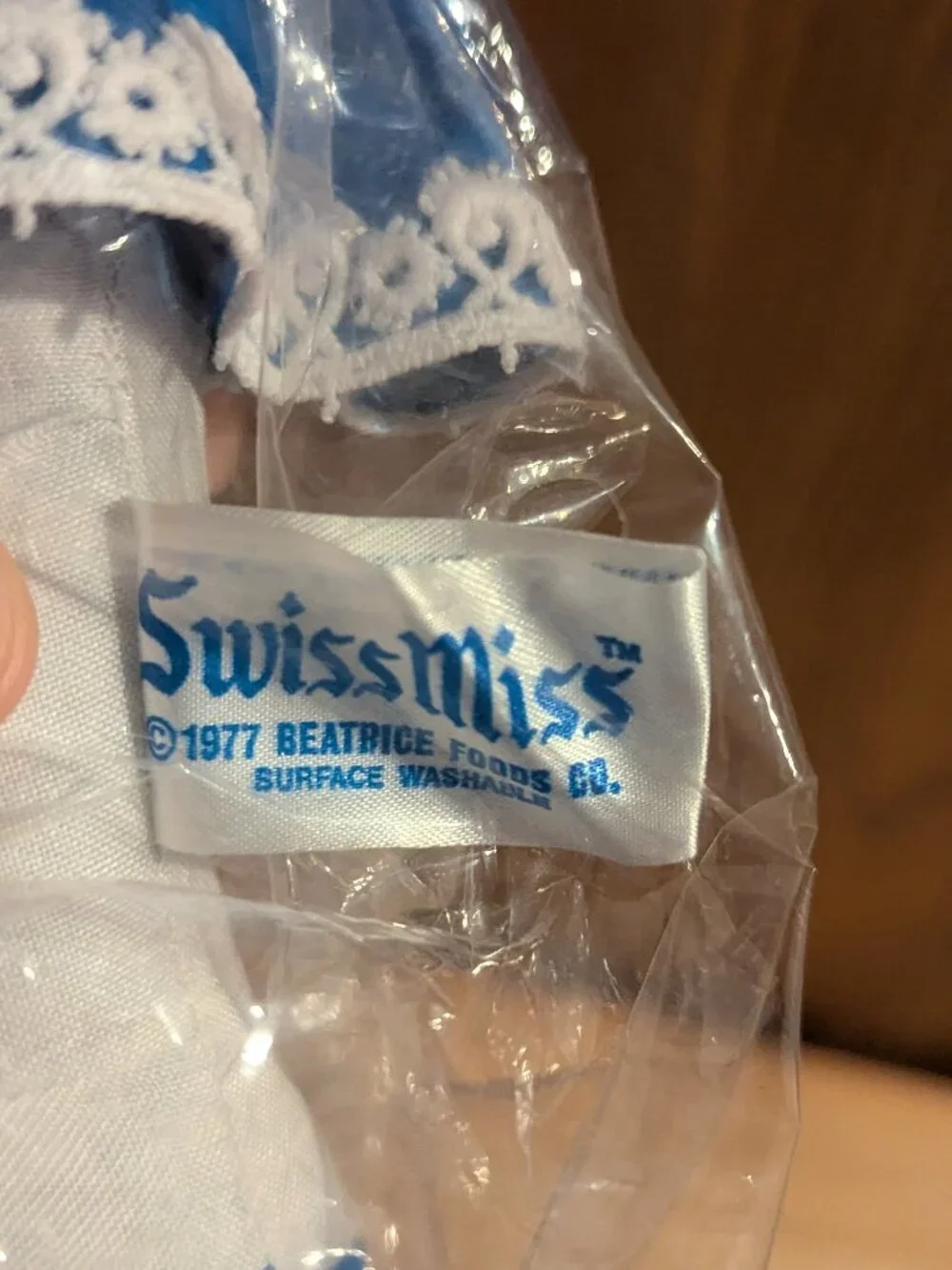 New 1977 Swiss Miss Hot Chocolate Advertising Plush Doll Unopened Beatrice Foods